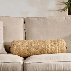 Nkuku Barjora Braided Hemp Bolster New Arrivals