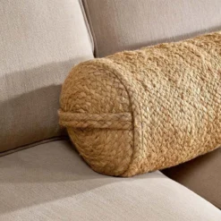 Nkuku Barjora Braided Hemp Bolster New Arrivals