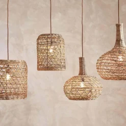 Nkuku Beru Rattan Lampshade - Large Conical Bedroom