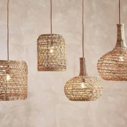 Nkuku Hallway & Bootroom Beru Rattan Lampshade - Small Cylinder