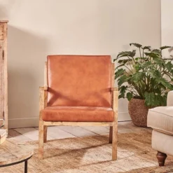 Nkuku New Arrivals Bolpur Leather Armchair