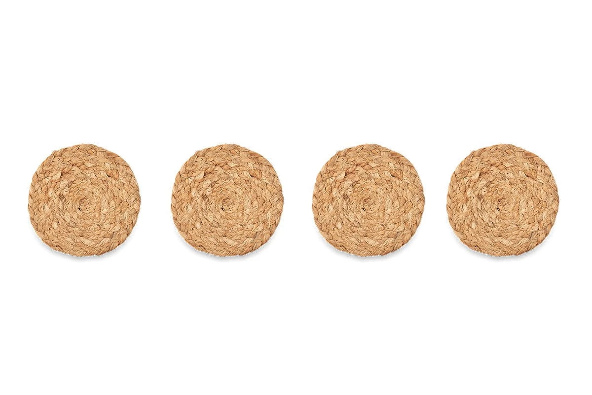 Nkuku Hemp Rugs & Accessories Braided Hemp Coasters - Natural (Set Of 4) 5 Nkuku Hemp Rugs & Accessories Braided Hemp Coasters - Natural (Set Of 4)