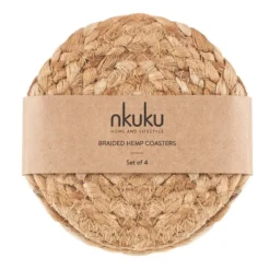 Nkuku Hemp Rugs & Accessories Braided Hemp Coasters - Natural (Set Of 4) 9 Nkuku Hemp Rugs & Accessories Braided Hemp Coasters - Natural (Set Of 4)