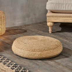 Nkuku Braided Hemp Pouf - Natural Soft Furnishings