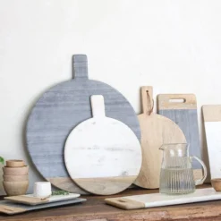 Nkuku Serveware Bwari Marble Platter - Grey