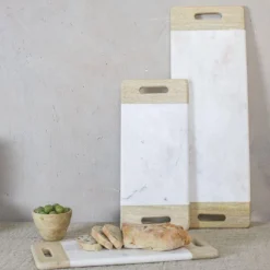 Nkuku Serveware Bwari Marble Platter - White