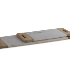 Nkuku Serveware Bwari Marble Platter - White