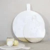 Nkuku Bwari Round Marble Board - Small - White Serveware