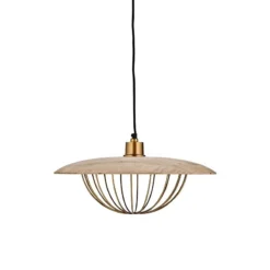 Nkuku New Arrivals Chakai Wood & Metal Pendant - Large