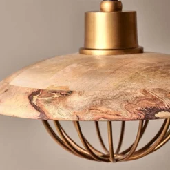 Nkuku Chakai Wood & Metal Pendant - Small