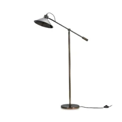 Nkuku New Arrivals Challa Iron Armed Floor Lamp - Aged Bronze