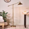 Nkuku Challa Iron Armed Floor Lamp - Antique Brass