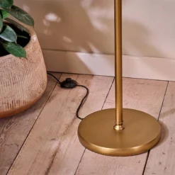 Nkuku Challa Iron Armed Floor Lamp - Antique Brass