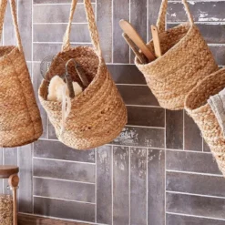 Nkuku New Arrivals Chapad Hemp Wide Wall Hung Basket