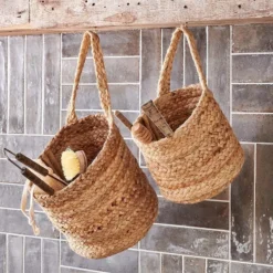 Nkuku New Arrivals Chapad Hemp Wide Wall Hung Basket