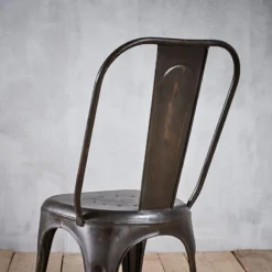 Nkuku Kitchen & Dining Room Chari Industrial Chair Distressed Black