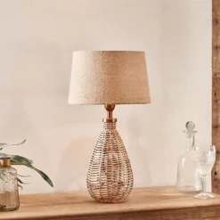 Nkuku New Arrivals Darma Wicker Lamp - Small Tall