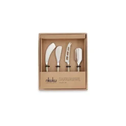 Nkuku Darsa Cheese Knife Set - Brushed Gold (Set Of 4) Table Accessories