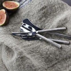 Nkuku Tableware Darsa Cheese Knife Set - Brushed Silver (Set Of 4)