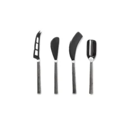 Nkuku Tableware Darsa Cheese Knife Set - Brushed Silver (Set Of 4)
