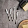 Nkuku Tableware Darsa Cheese Knife Set - Brushed Silver (Set Of 4)