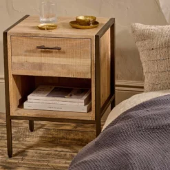 Nkuku Dasai Mango Wood Bedside Table