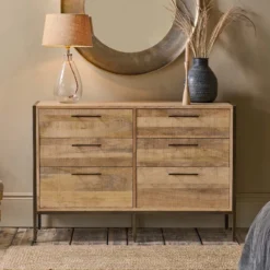 Nkuku Living Room Dasai Mango Wood Chest Of Drawers
