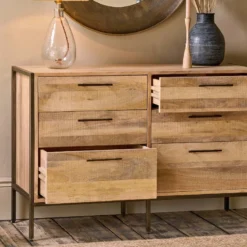 Nkuku Living Room Dasai Mango Wood Chest Of Drawers