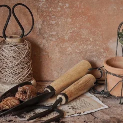 Nkuku Dende Wooden Bobbin With String & Scissors Planters & Vases