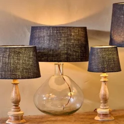 Nkuku Dia Jute Lampshade - Ink Living Room