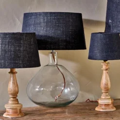 Nkuku Dia Jute Lampshade - Ink Living Room