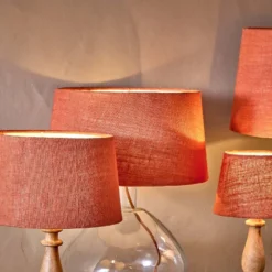 Nkuku Dia Jute Lampshade - Rust Living Room