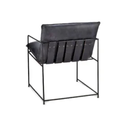 Nkuku Living Room Durium Leather Lounger - Aged Black