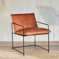 Nkuku Durium Leather Lounger - Aged Tan