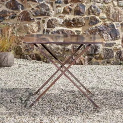 Nkuku Ekete Iron Bistro Table - Large Garden Furniture