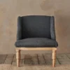 Nkuku Elbu Linen Armchair - Charcoal Living Room