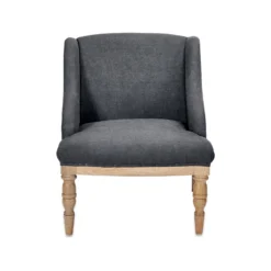 Nkuku Elbu Linen Armchair - Charcoal Living Room
