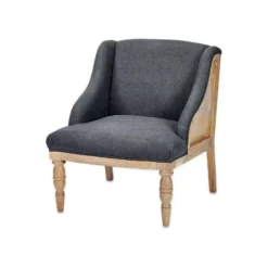 Nkuku Elbu Linen Armchair - Charcoal Living Room