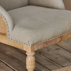 Nkuku Elbu Linen Armchair - Stone Living Room