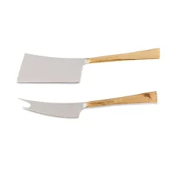 Nkuku Ena Cheese Knife Set - Brushed Gold (Set Of 2) Tableware
