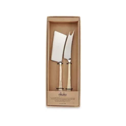 Nkuku Ena Cheese Knife Set - Brushed Gold (Set Of 2) Tableware