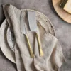 Nkuku Ena Cheese Knife Set - Brushed Gold (Set Of 2) Tableware