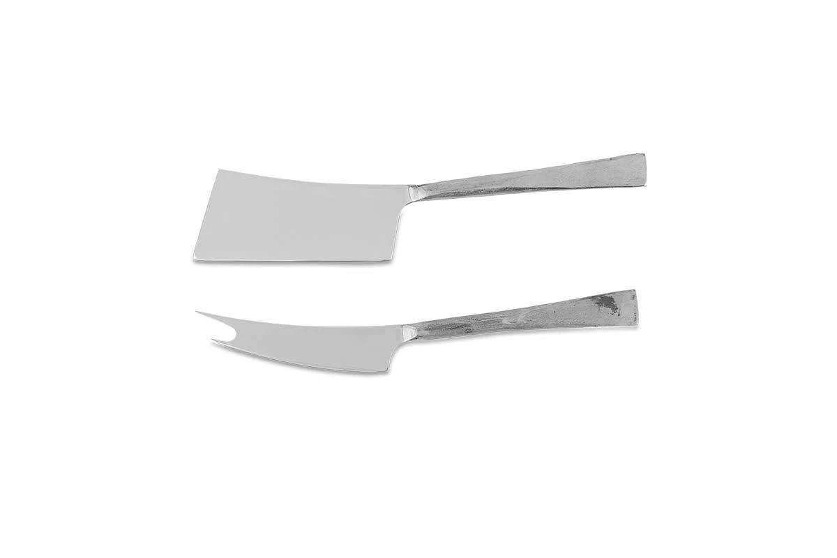 Nkuku Ena Cheese Knife Set - Brushed Silver (Set Of 2) Tableware 4 Nkuku Ena Cheese Knife Set - Brushed Silver (Set Of 2) Tableware