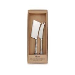 Nkuku Ena Cheese Knife Set - Brushed Silver (Set Of 2) Tableware 8 Nkuku Ena Cheese Knife Set - Brushed Silver (Set Of 2) Tableware