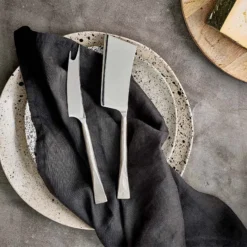 Nkuku Ena Cheese Knife Set - Brushed Silver (Set Of 2) Tableware