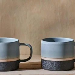 Nkuku Enesta Dipped Mug - Dusty Blue (Set Of 2)