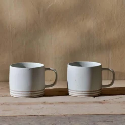 Nkuku Enesta Line Mug - Cream (Set Of 2)