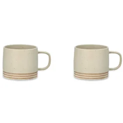 Nkuku Enesta Line Mug - Cream (Set Of 2)