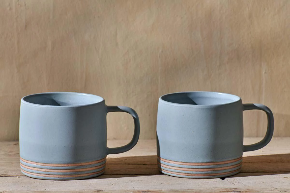 Nkuku Enesta Line Mug - Dusty Blue (Set Of 2) Tableware 4 Nkuku Enesta Line Mug - Dusty Blue (Set Of 2) Tableware