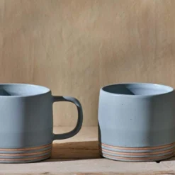 Nkuku Enesta Line Mug - Dusty Blue (Set Of 2) Tableware 12 Nkuku Enesta Line Mug - Dusty Blue (Set Of 2) Tableware